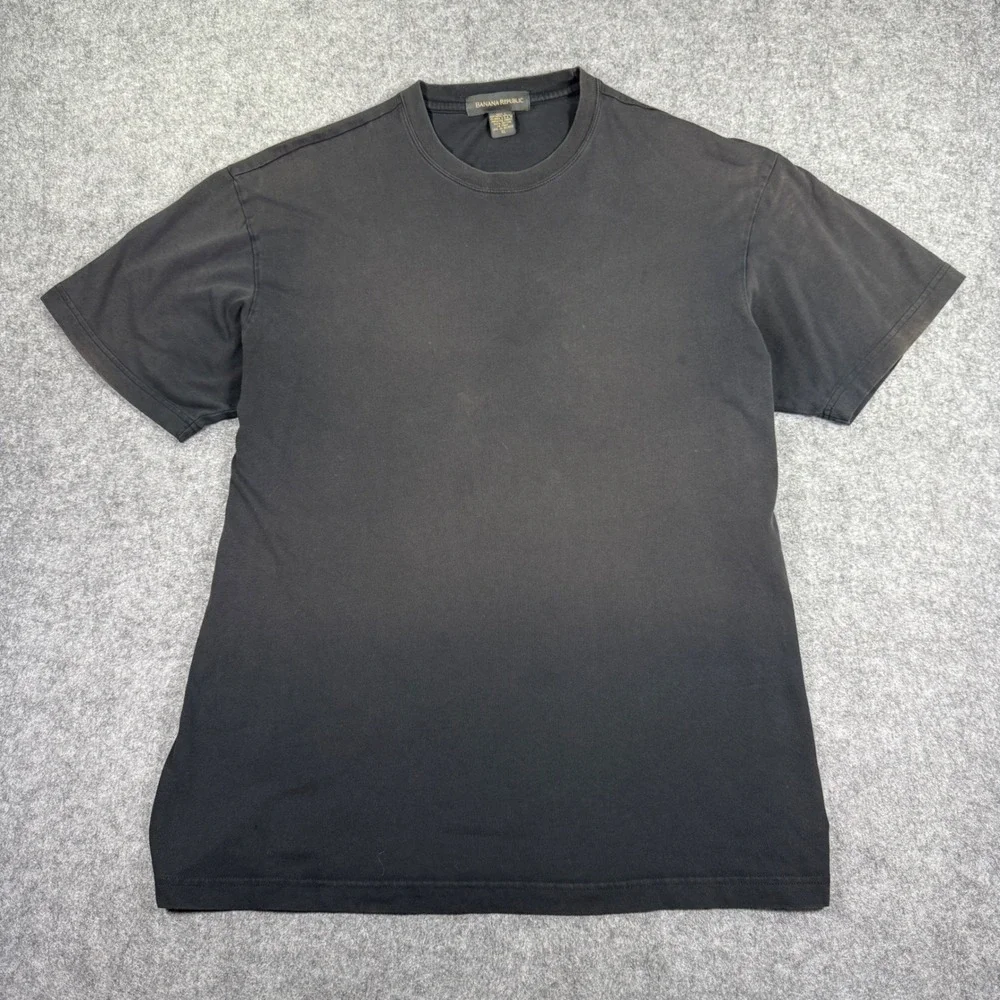 Vintage Banana Republic T Shirt Mens XL Black Faded Made in USA Cotton Tee